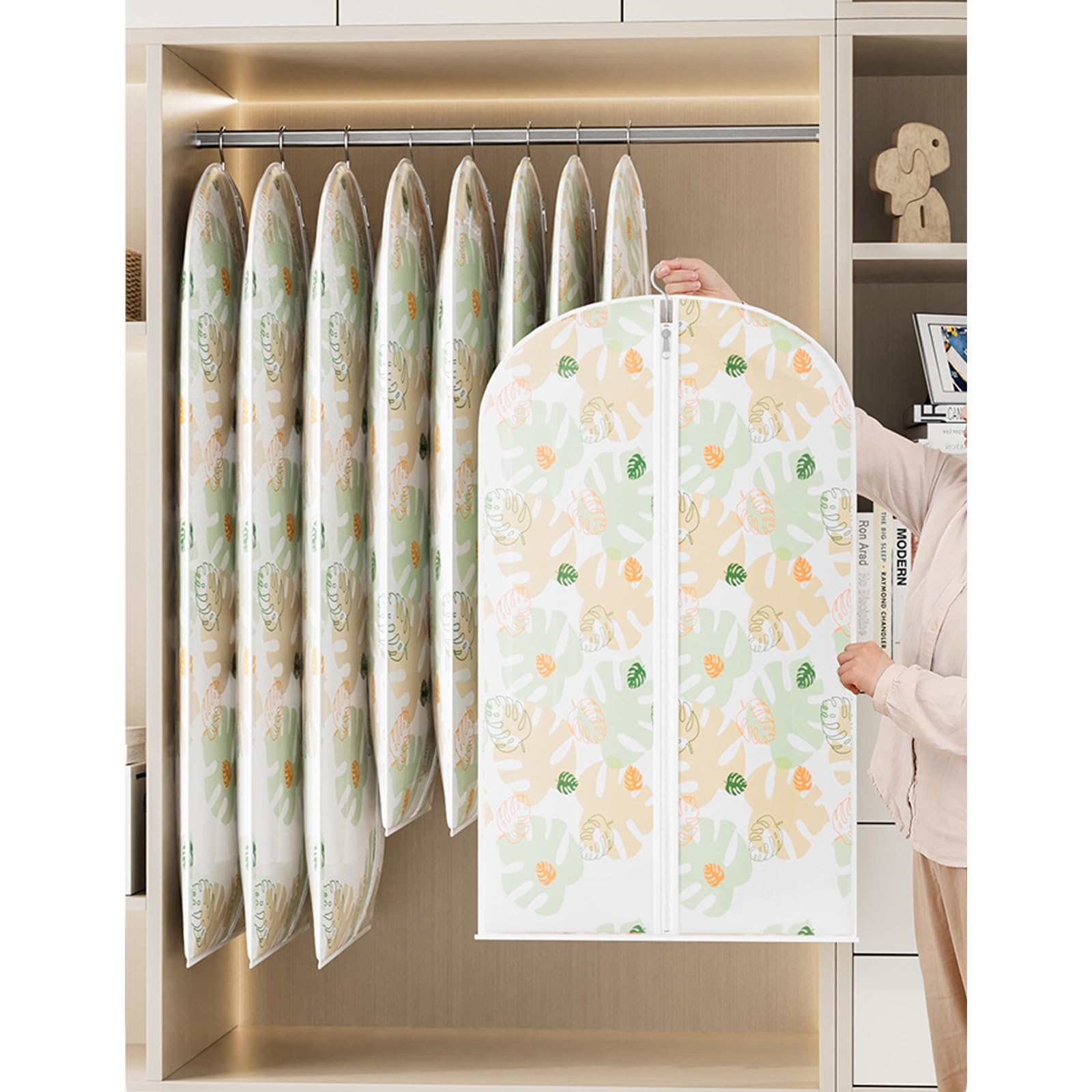 10 Piezas Fundas de Ropa, Bolsa de Traje Transparente, Fundas Transparentes for Ropa con Cremallera, Cubiertas de Ropa a Prueba de Polvo for Camisas, Vestidos, Abrigos(60x80cm/24x31in)