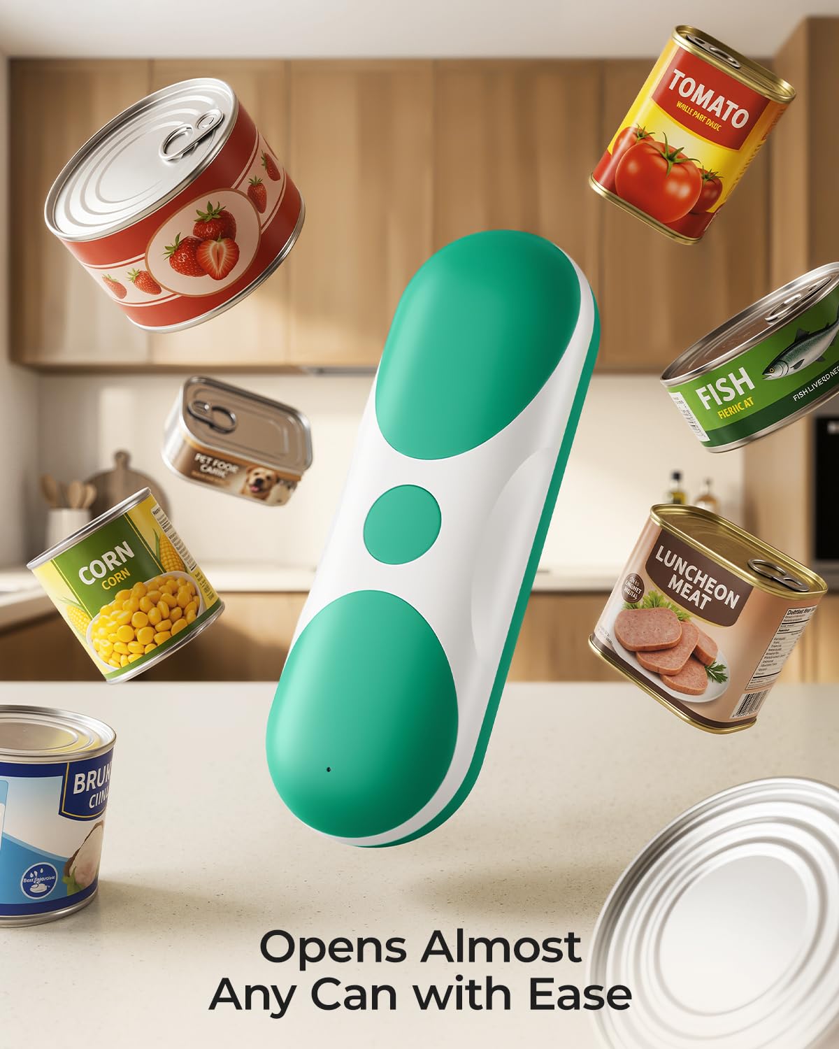 Apriscatole elettrico ricaricabile per anziani con artrite, funzionamento a batteria, funzionamento automatico one-touch, a mani libere, con bordo liscio, per lattine piccole o grandi