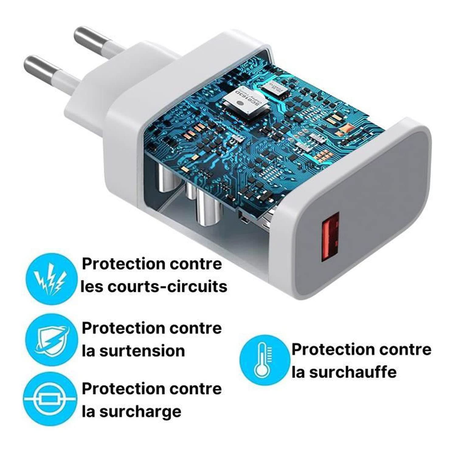 Chargeur Rapide 3A + Câble Type C Pour Lenovo Tab P11 (2nd Gen) LTE - Recharge Ultra Rapide Sécurisée