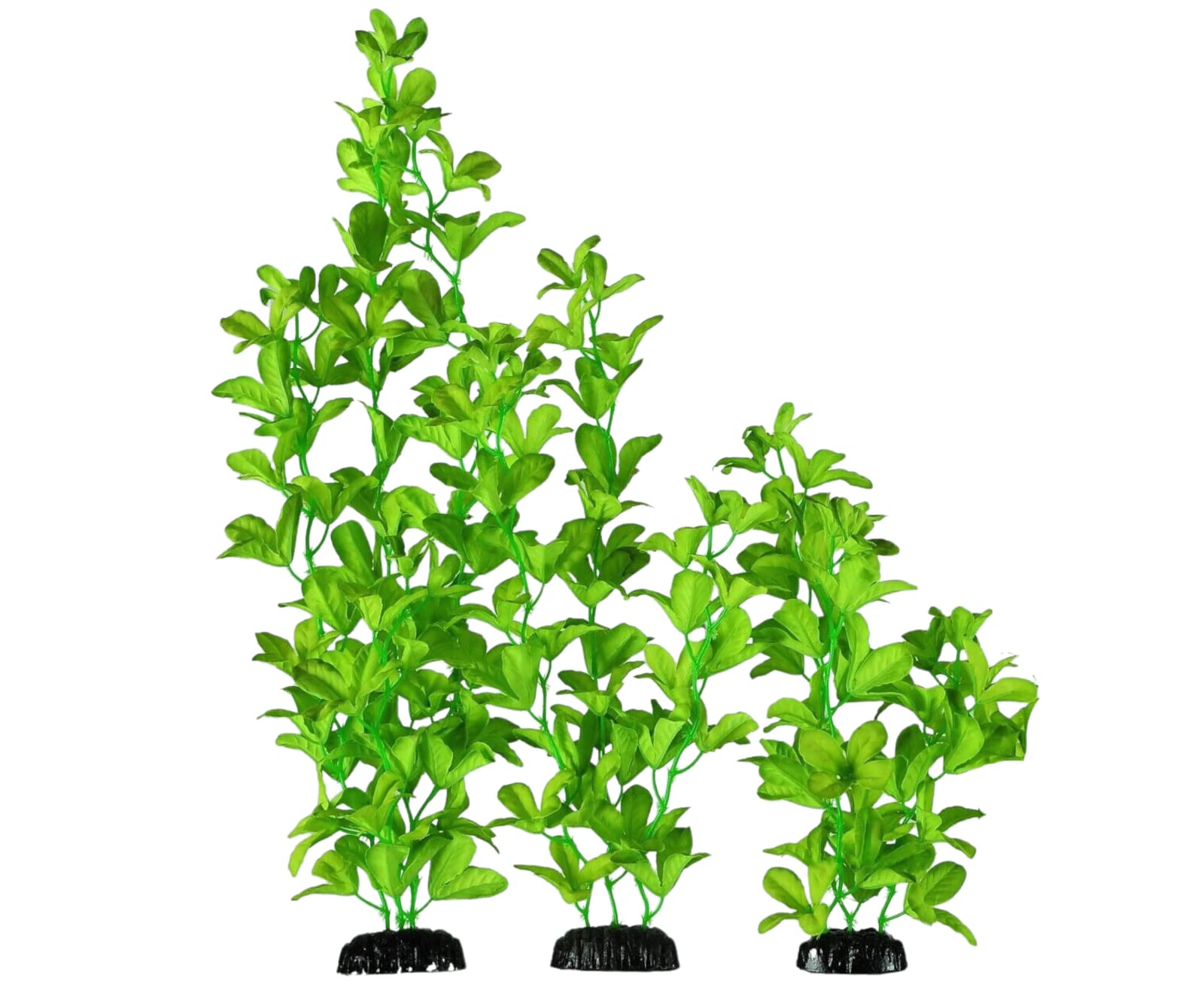 Finest-Filters Aquarium Plants Fish Tank Decorations Bright Green, Large Plastic Plants For Fish Tank Decorations and Plant Decoration Decor (30cm Green Silk)