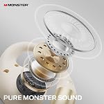 Casque Monster Open Ear AC335, écouteurs sans fil Bluetooth 5.4 avec son stéréo, 24H de lecture, appels cristallins, étui rotatif élégant avec lanière, écouteurs sans fil ouverts résistants à la transpiration
