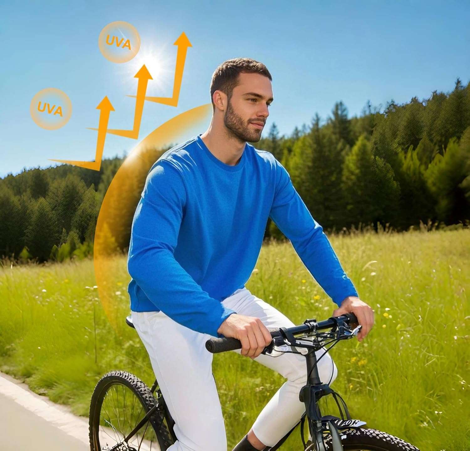 Gary Com Packs Mens T-Shirt UV Sun Protection Long Sleeve Shirt Dry-Fit Running Gym Athletic Tee for Fishing Hiking &Workout