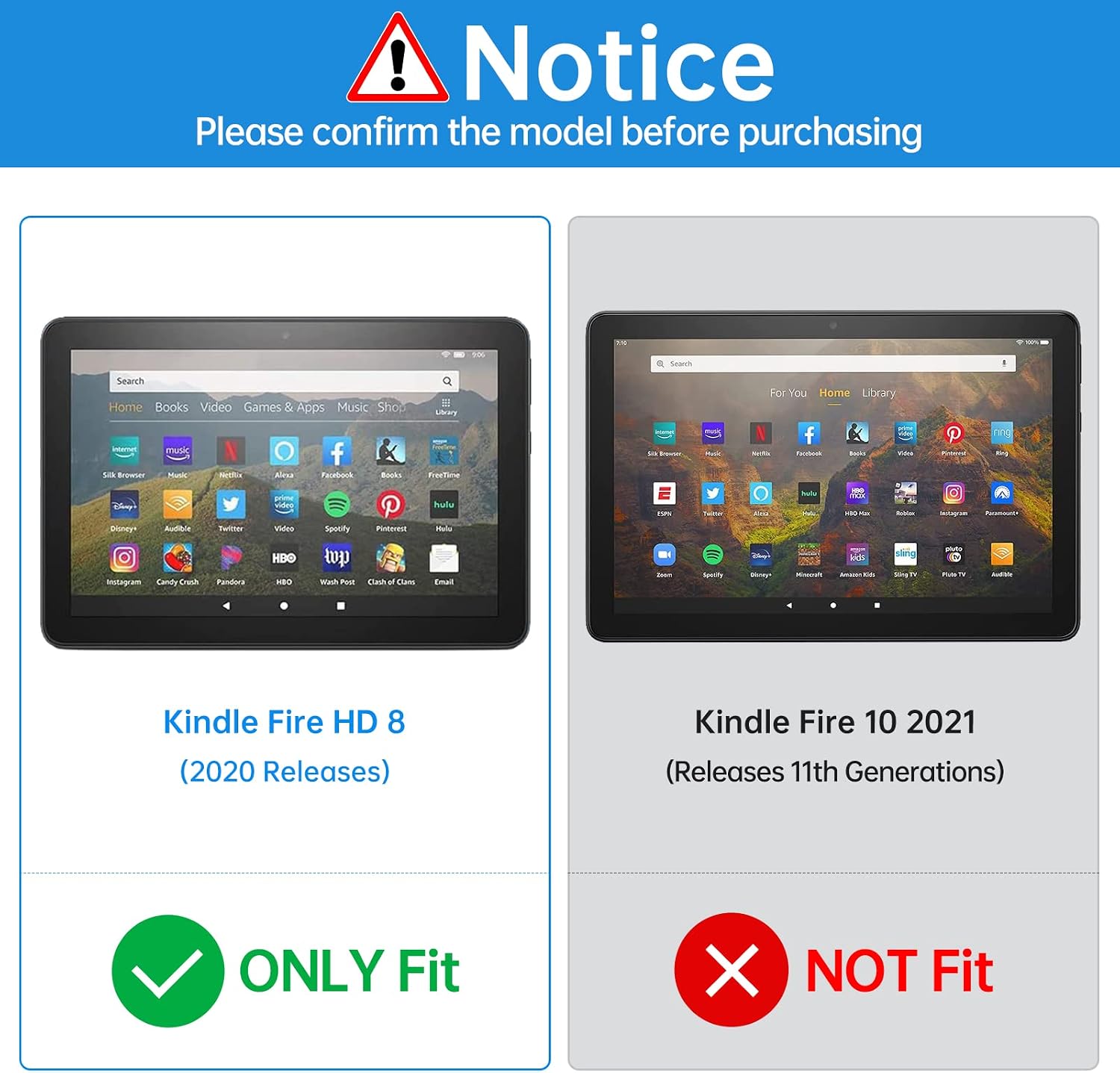 XinWoTuo 【2 Pack】 Screen Protector for All-New Fire HD 8/Fire HD 8 Plus/Fire HD 8 Kids (10th Generation - 2020 Released), Anti-Glare, Blue Light Filtering, Anti-Fingerprint