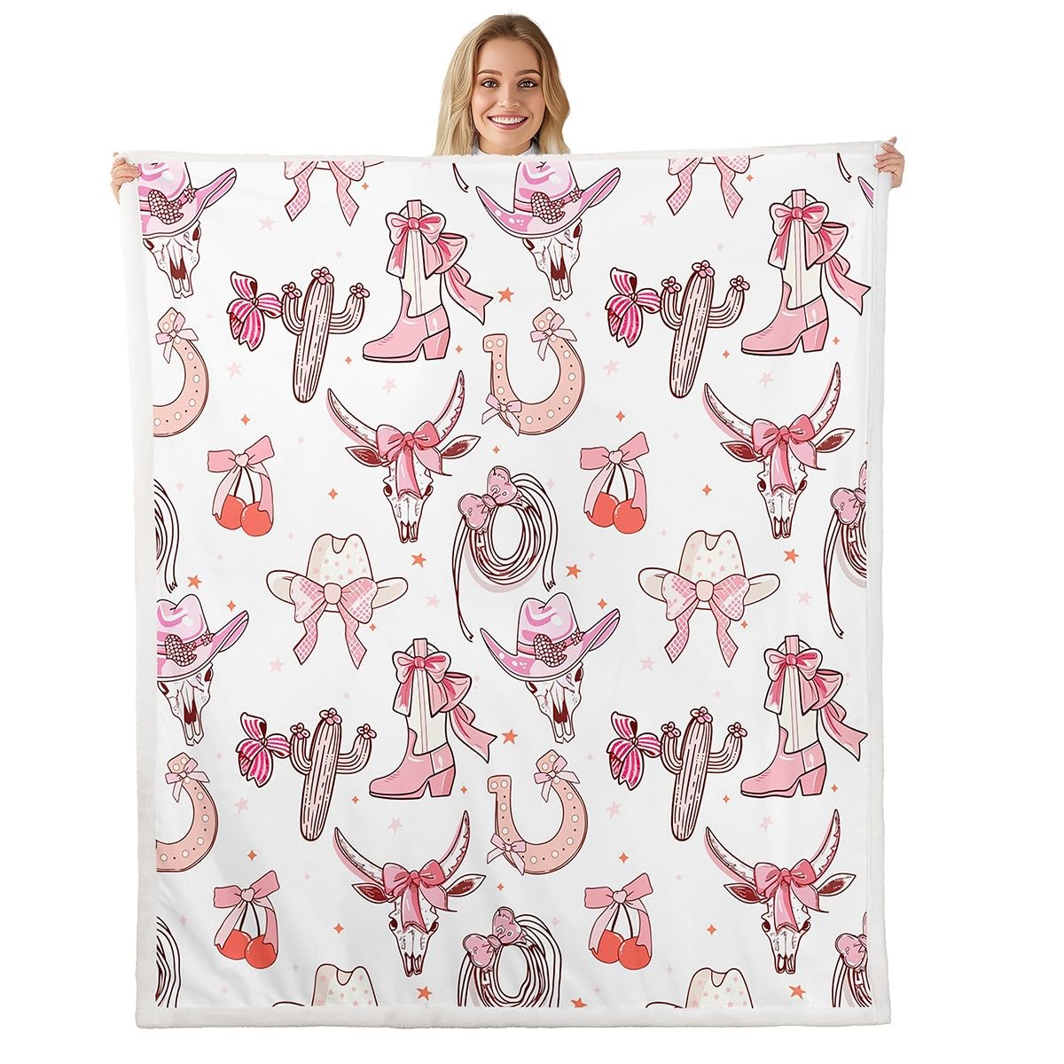 Couverture de cowgirl occidentale en flanelle pour cadeau fille