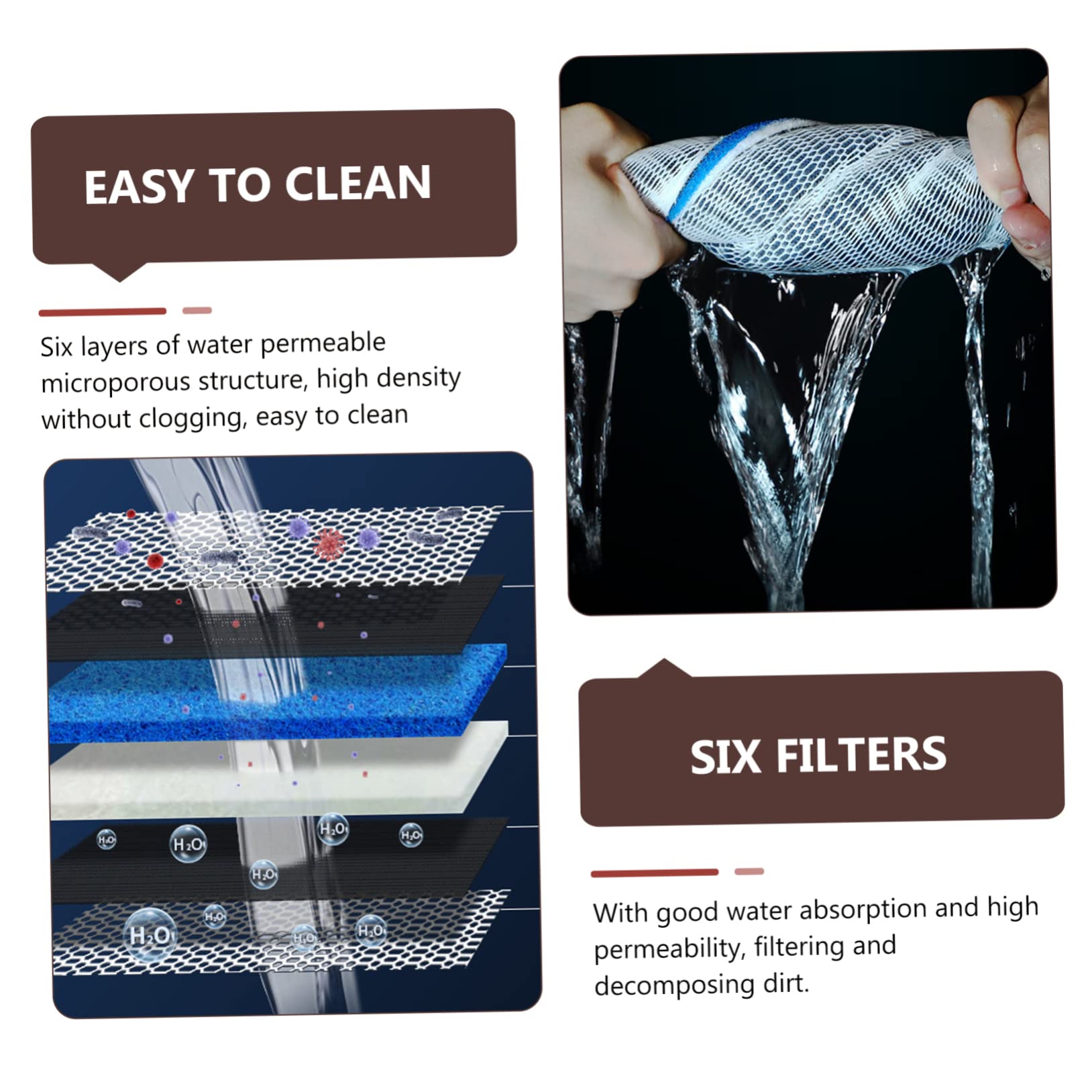 Yardwe 4 Uds Filtro Esponja Pecera Esponjas Colador Filtro De Agua Estera Filtro Engrosado Acuario 8D Almohadilla De Filtro De Agua