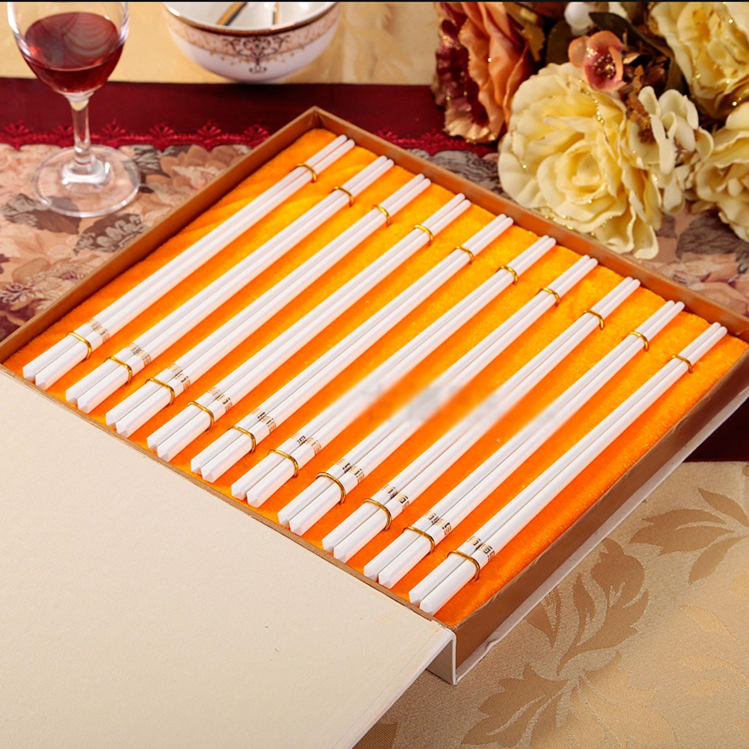 Baguettes réutilisables en métal, Lot de 10, Doubles Baguettes, Style européen, Haut de Gamme, en céramique, Rapides, Vaisselle，C