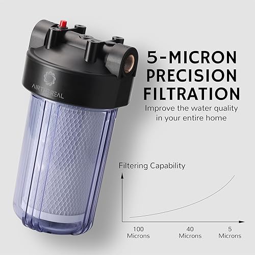 Miniatura 3 de Airthereal Carcasa para filtro de agua para toda la casa, cartucho de carbono de sedimentos de 10 x 4.5 pulgadas, carcasa universal, sistema de