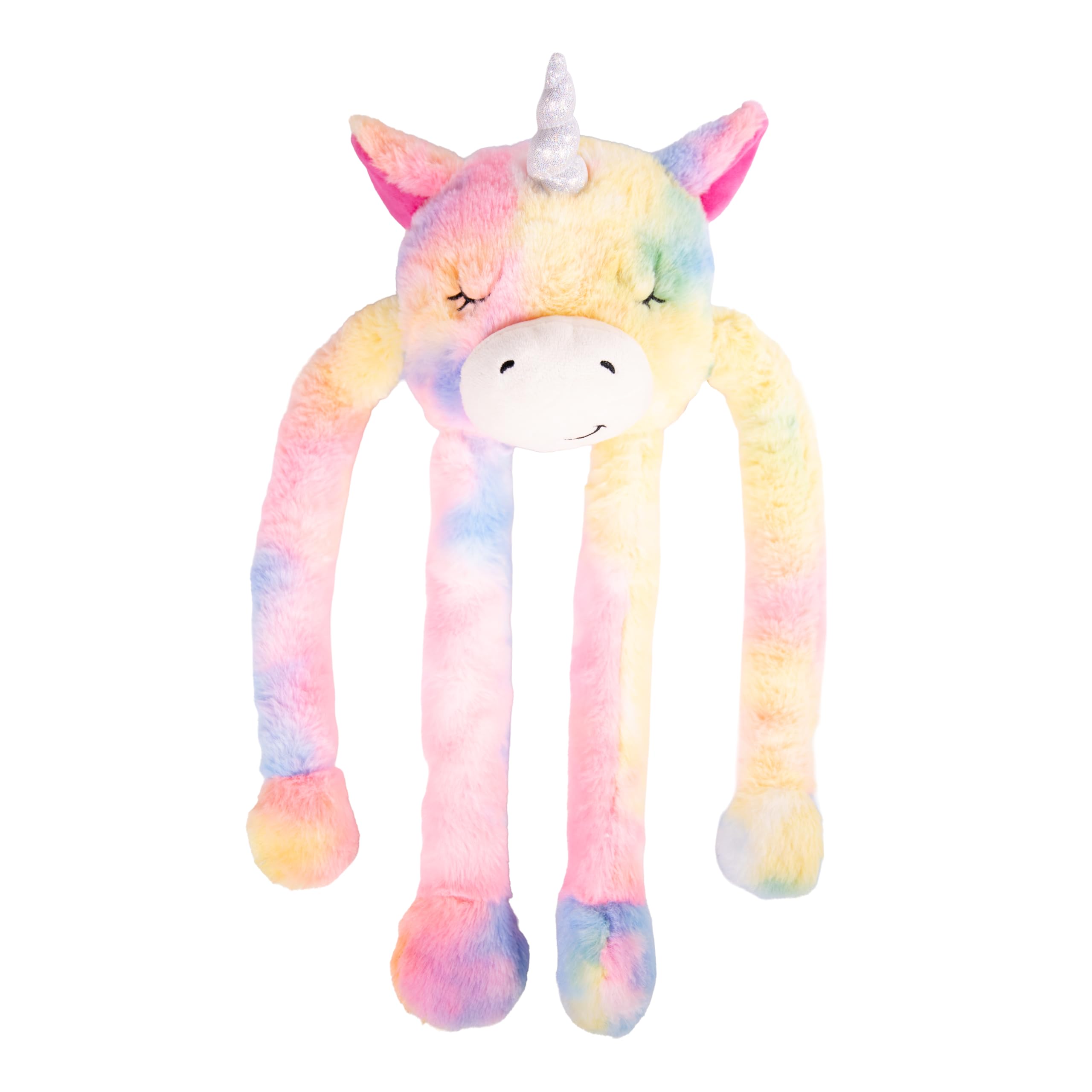 Rosewood Stretch Unicorn Dog Toy with Extra-Long Arms – Hidden Squeaker, Interactive Tug-of-War & Fetch, Soft & Cuddly Plush Design for Medium and Large Dogs