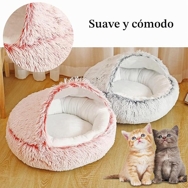 Foto 2 de 8 de DG Catiee Cama Cueva para Gatos y Perros Pequeños, Tamaño Mediano, Calmante, Esponjosa, Cálida