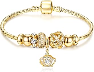 14K Gold Plated Charm Bracelet for Women, Women's Charm Symbol Bracelets, Gifts for Mother's Day, Mom, Her, Wife