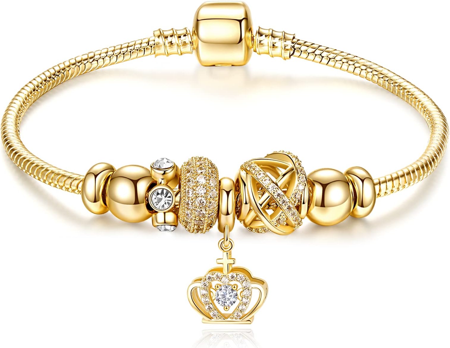 14K Gold Plated Charm Bracelet for Women, Women's Charm Symbol Bracelets, Gifts for Mother's Day, Mom, Her, Wife