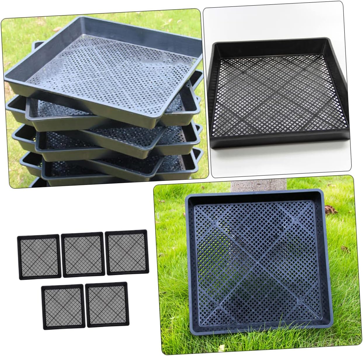 HANABASS 5pcs Plant Germination Trays for Vegetable and Flower Nursery Sowing Trays for Home Gardening and Hydroponics