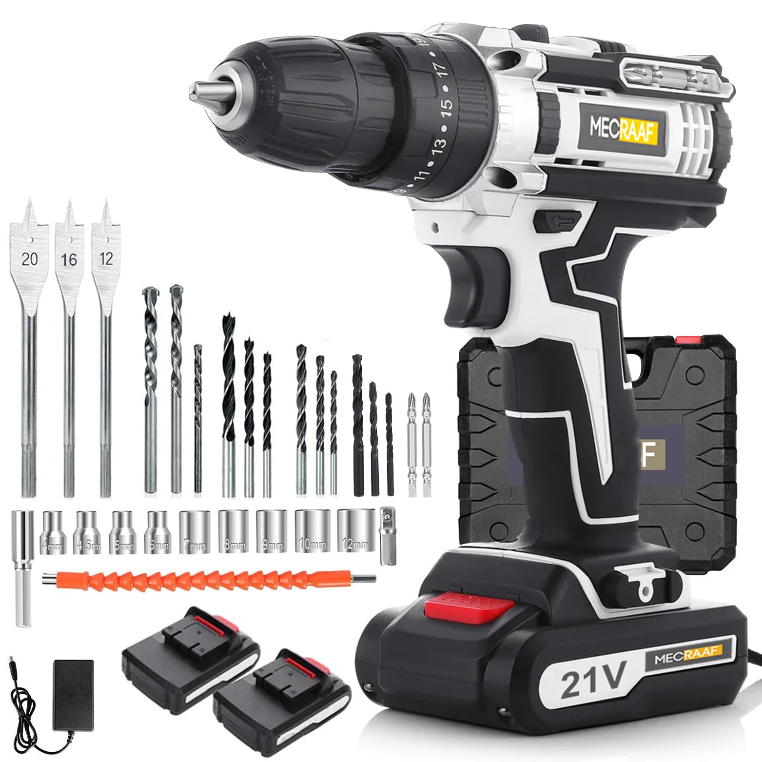 MECRAAF® Cordless 21V Drill Machine | 25 stage Torque Screwdriver | 2 Speed Driver | Two speed control | Key-less Drill Chuck- 2pcs 21V-Max Li-ion 1.5Ah Batteries | 6 Months Warranty (B0DFWGZGQW) Amazon Price History, Amazon Price Tracker