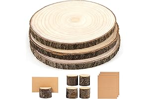 Pllieay Wood Platters with Cards and Number Card Holders