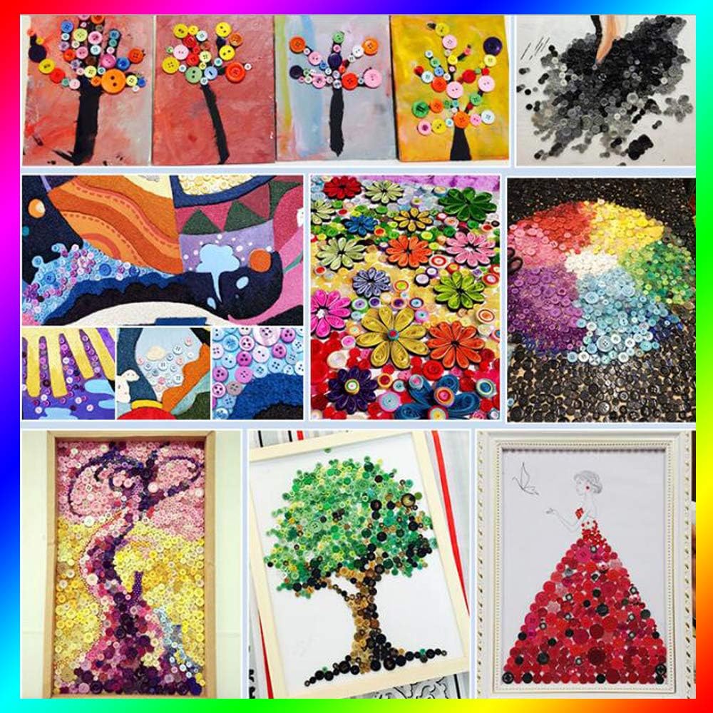 650 PCS Assorted Size Resin Round Buttons DIY Craft Sewing Decorations for Kid's Painting (ArmyGreen)