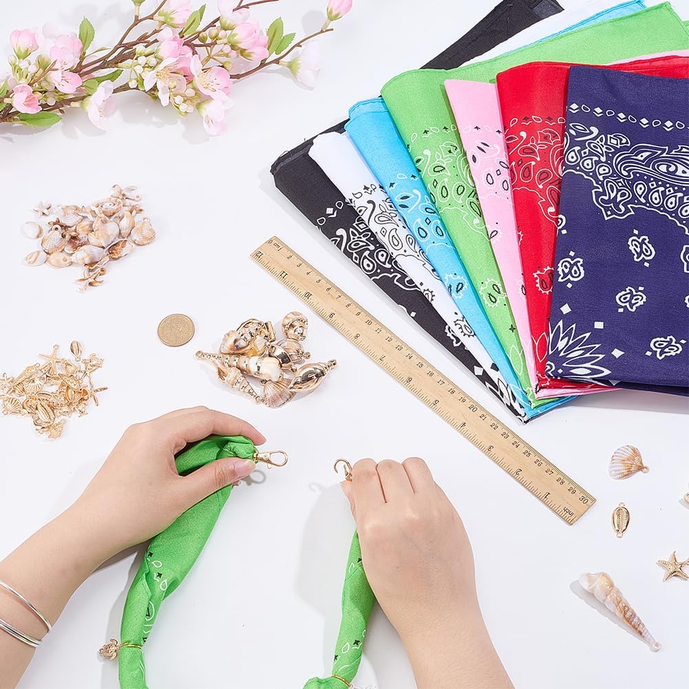 INFUNLY DIY Scarf Necklace Kit with Charms and Pendants Bandana Necklace Kit for Women Birthday Christmas Mothers Day Gifts