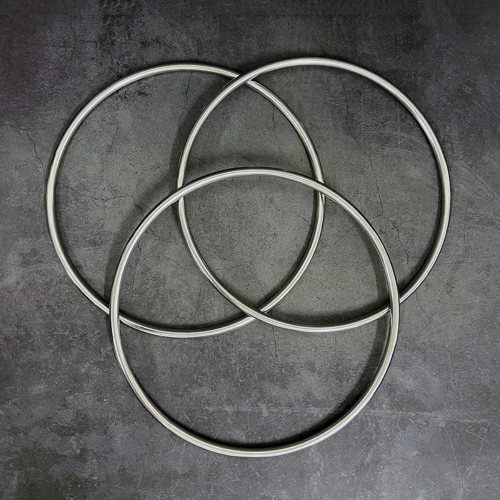 ZQION 12 Inch Linking Rings 3 Rings Set (Strong Magnetic Lock) Stage Magic Tricks Magnetic Linking Rings Metal Illusions Gimmicks Magia Props