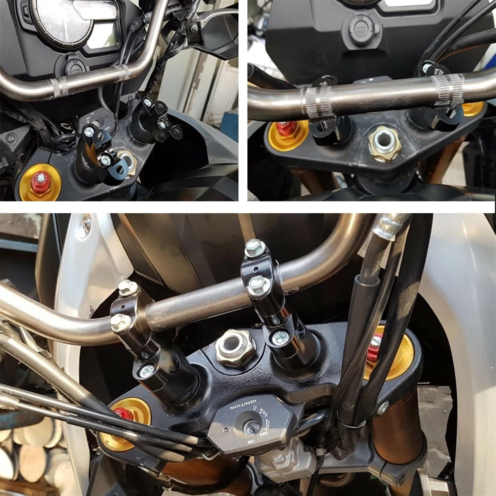 per VSTROM 2 Pz 7/8 "22mm Moto CNC in Alluminio Manubrio Riser Morsetto di Montaggio Conico per Suzuki DL650 V-Strom DL 650 DL1000 Morsetto Manubrio Riser Manubrio Moto