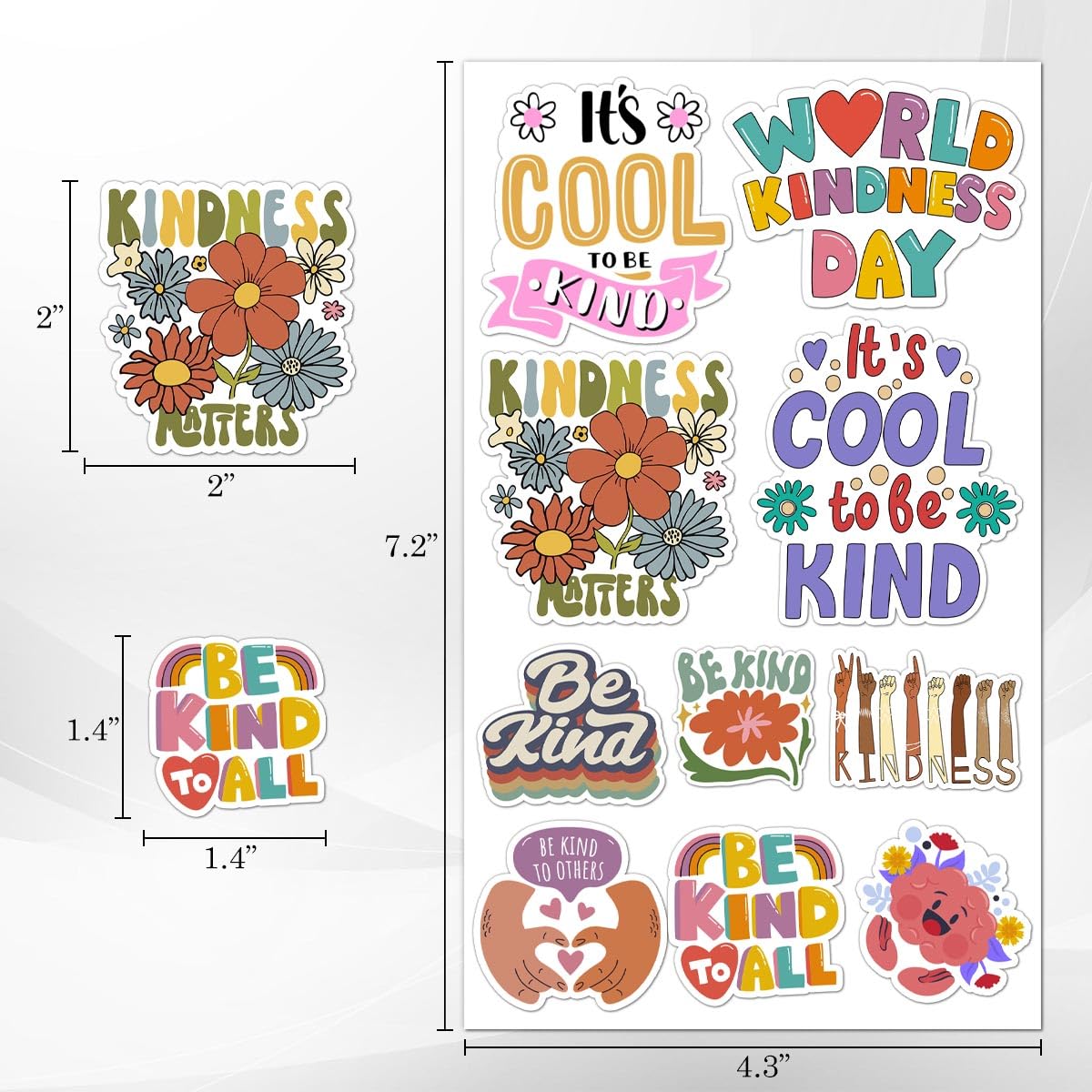 Snapklik.com : 50 Pack Pcs Be Kind Stickers For Water Bottles ...