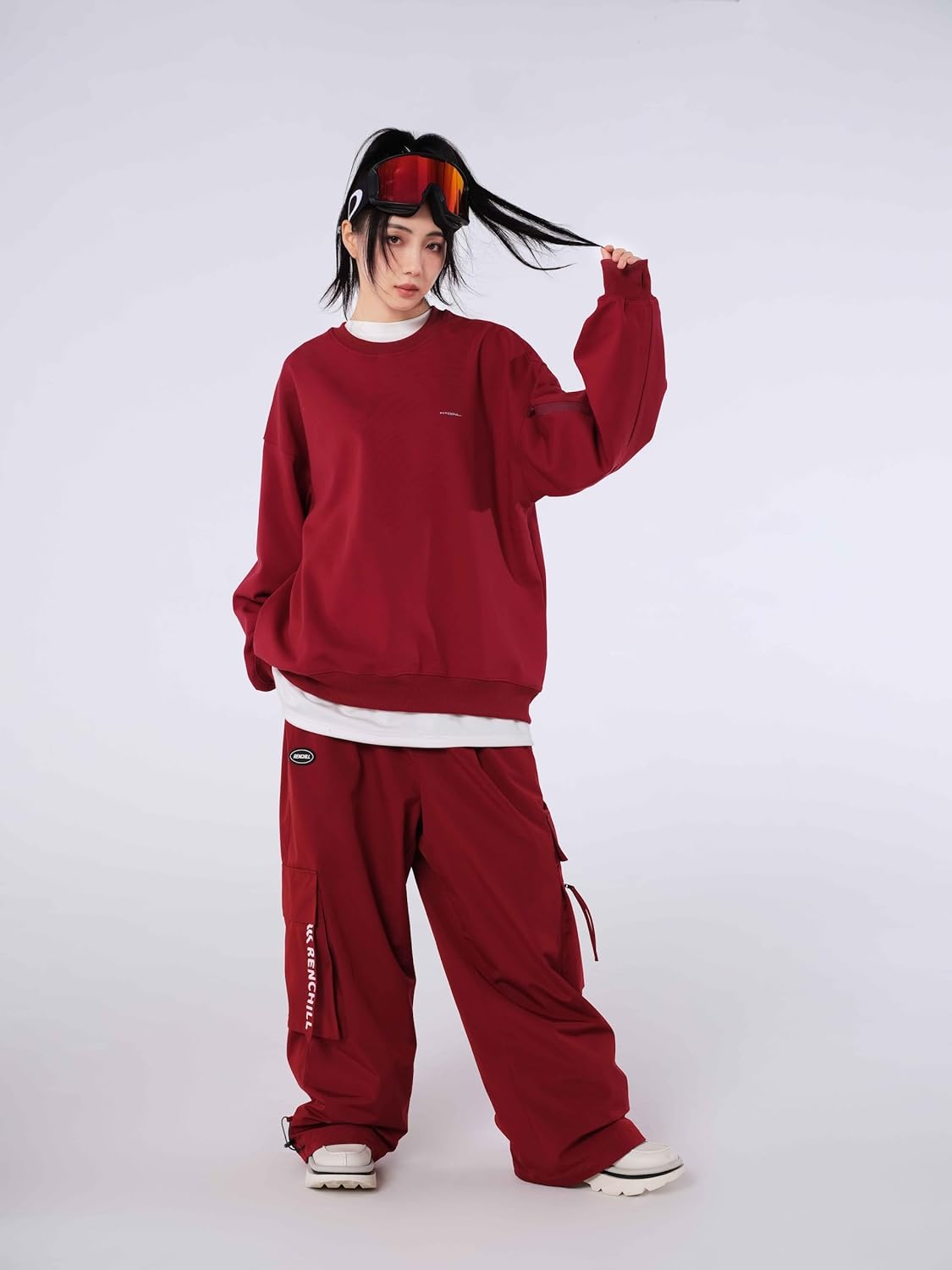 Winter Single Double Board Snowboard Ski Pants Men Women Professional Skiing Pants Waterproof Wine Red Black White