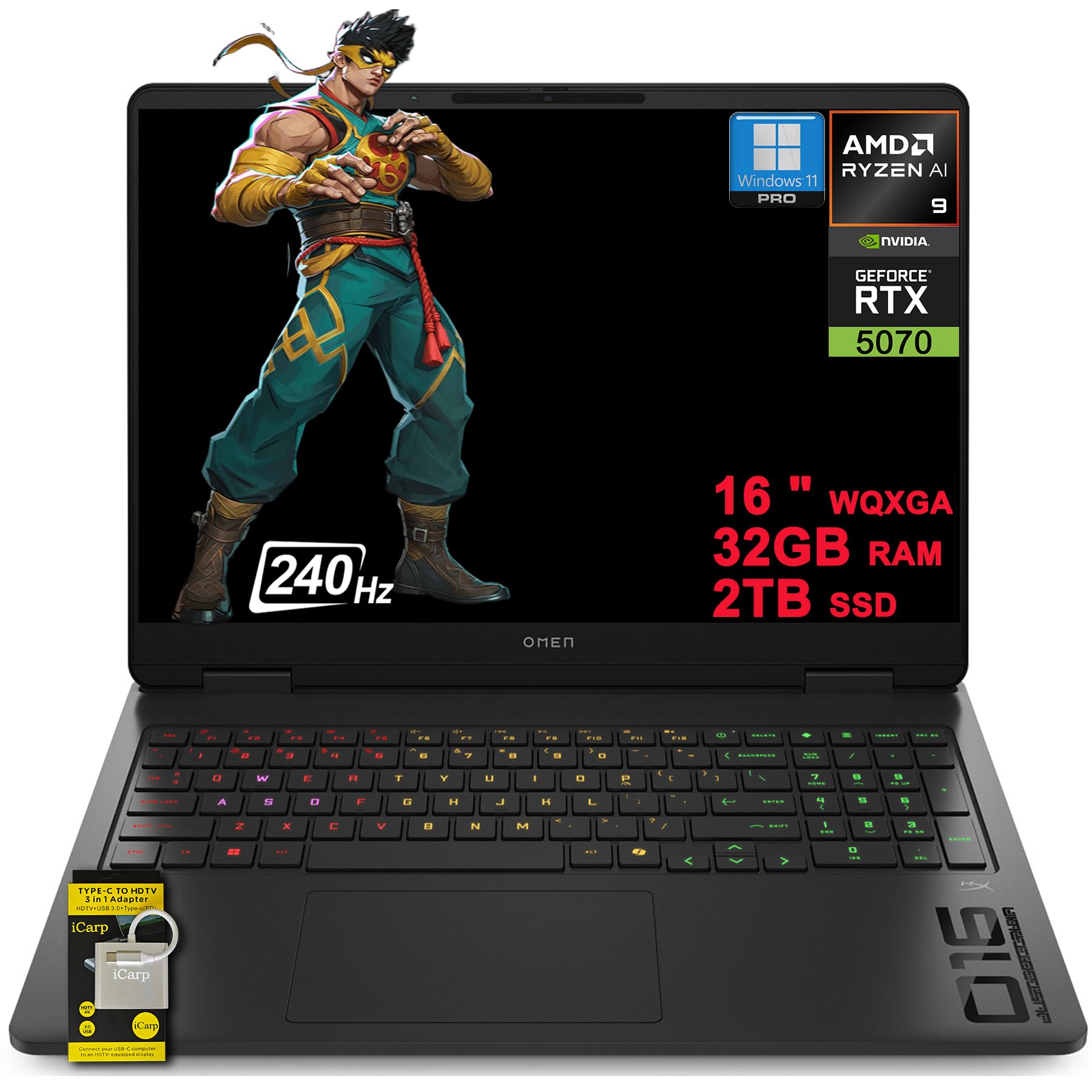 Amazon.co.jp: HP Omen 16 Gaming AI ノートパソコン 16インチ WQXGA