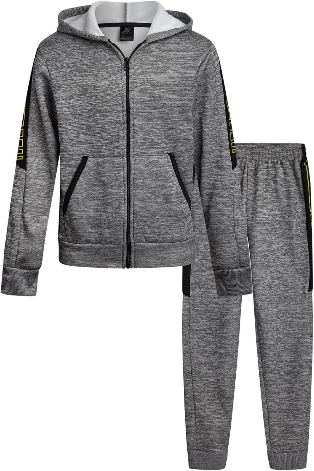 Pro Athlete Boys Tracksuit Set - 2 Piece Cozy Athletic Soft Fleece Zip Up Hoodie and Jogger Sweatpants For Boys