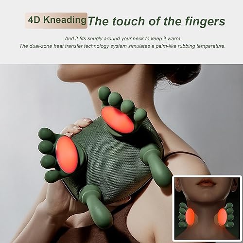 Miniatura 3 de Masajeador térmico de cuello y hombros 4D, masaje inalámbrico Shiatsu para cuello, espalda, cuello cervical y espalda masajeador para aliviar el