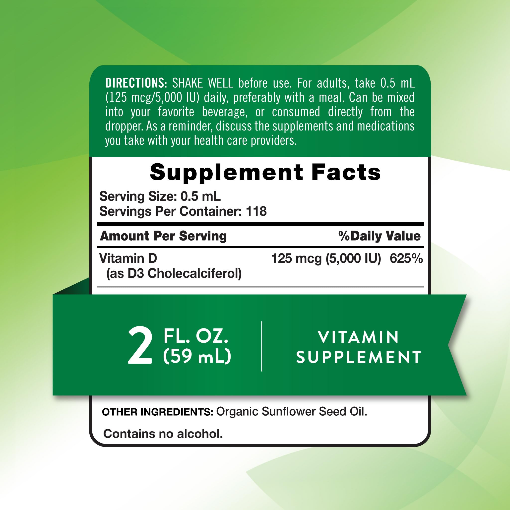 Nature's Truth Vitamin D3 Liquid | 5000 IU | 2 fl oz — Amazon image 2