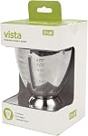True Vista Double Jigger for Bartending, 6 Ounce Measuring Cup & 1 Ounce Cocktail Jigger Base, Stainless Steel Silver Polish Alcohol Measuring Tools & Barware Essentials, Set of 1, Silver