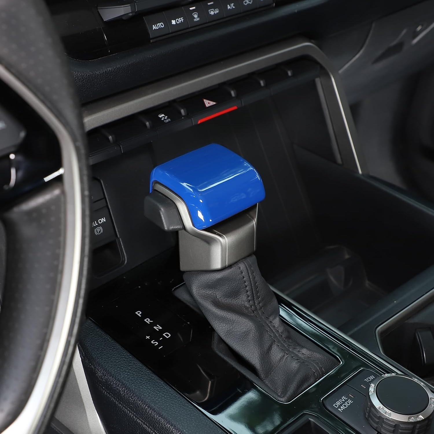 ABS Car Console Gear Gear Shift Knob Head Protection Trim,Shift Gear Protection Trim,Compatible with Toyota Tacoma 2024+ Interior Accessories (Blue)