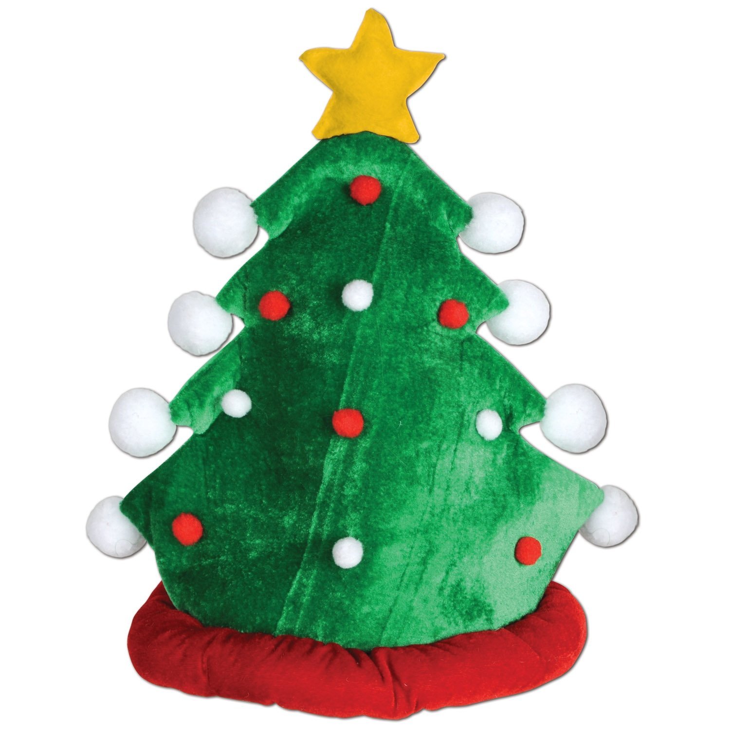 Beistle Unisex Plush Christmas Tree Hat – Festive Party Supplies, Holiday Themed Novelty Headwear, Dress-Up Costume Accessory, Decorative Seasonal Evergreen