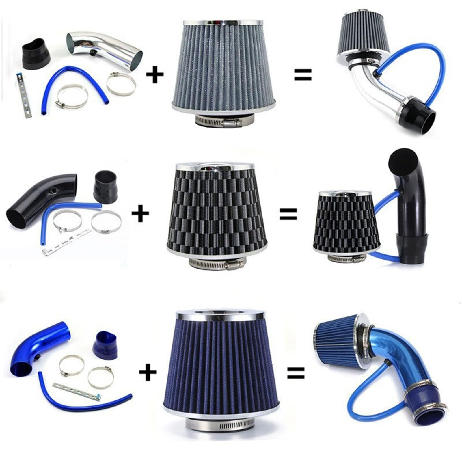 Kit Admision Aire Frio para Toyota C-HR CHR Hybrid/EV A-Gasoline/2016-2024 | Filtro Aire Alto Flujo Coche Conico 76mm, Tubo de Admision Directa Aluminio