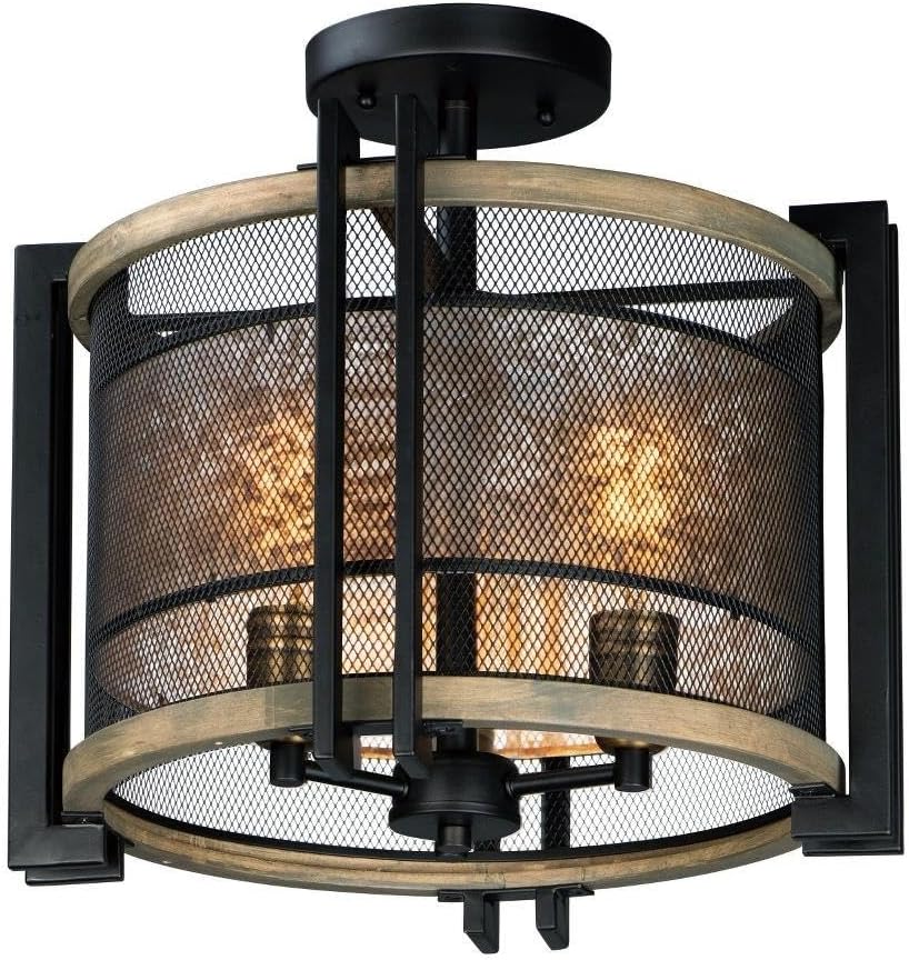 Maxim Lighting Vessel 3-Light Flush Mount | Black/Brushed Aluminum Steel Finish | Clear Glass Shade | Industrial Indoor Light Fixture | Ideal for Bedrooms, Hallways & Entryways | 21610CLBKAL
