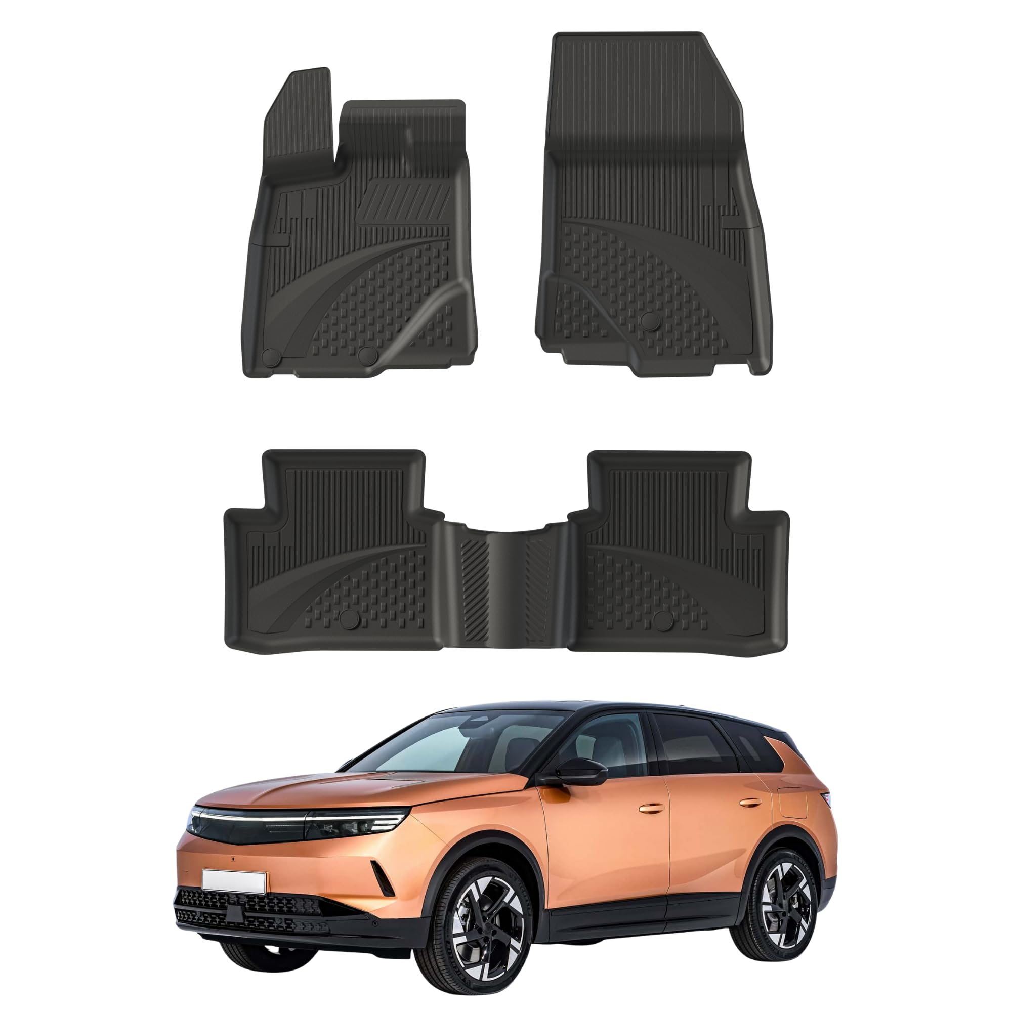 Sahler Dywaniki samochodowe kompatybilne z Opel Grandland Hybrid 2024-2026, 4,5D, guma wysokiej jakości, TPE, antypoślizgowe, maty gumowe, wodoodporne, czarne