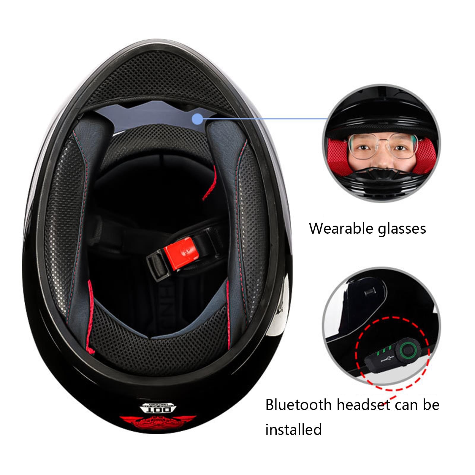 Casco da moto con orecchie di gatto, caschi integrali con visiera, caschi da motocross, omologati per uomini e donne adulti, quattro stagioni