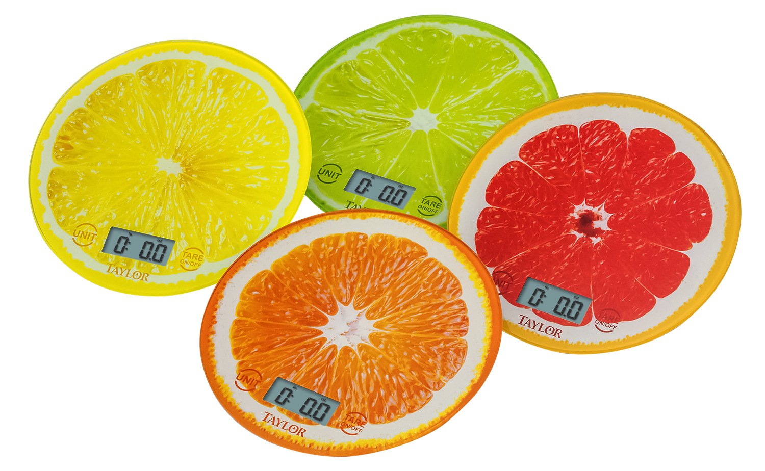 Taylor Precision Products 3823GR - Báscula de cocina de vidrio cítrico (pomelo), color rojo