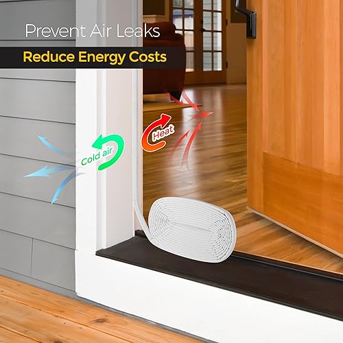 Miniatura 21 de Burlete de sellado de puerta – Espuma insonorizada en forma de Q para marco de puerta exterior, sello de espacio grande, cancelación de ruido, fácil