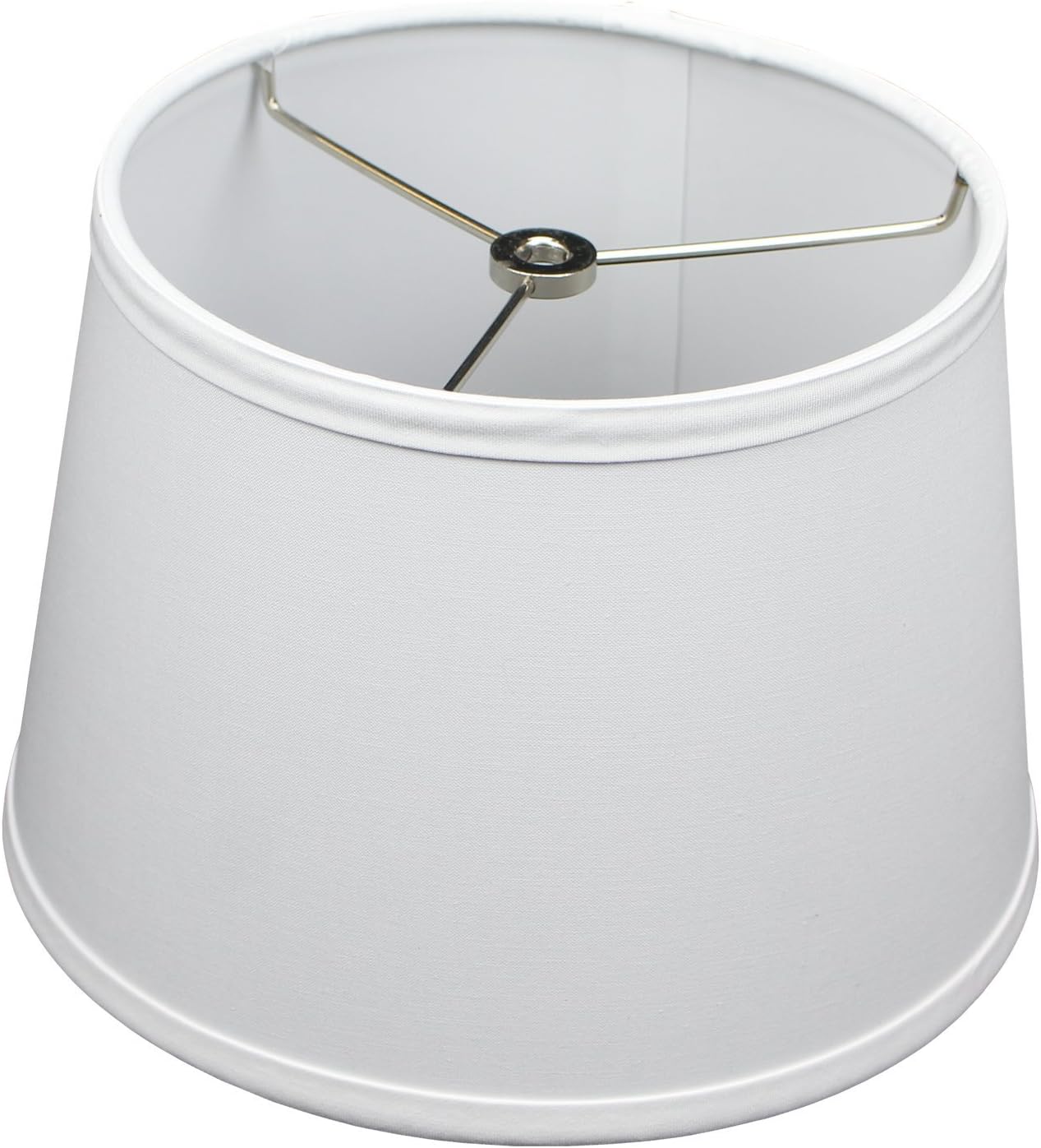 FenchelShades.com 8" Top Diameter x 10" Bottom Diameter x 7" Slant Height Fabric Drum Lampshade Spider Attachment (White)