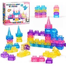40PCS Squishy Building Blocks for Kids Ages 3+, Jelly-Like Soft Sensory Toys, Squeezable Castle Building Set, Creative Stacking Blocks for Preschool Boys & Girls