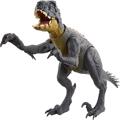 Jurassic World Toys Slash â€˜N Battle Scorpios Rex Action & Sound Dinosaur Figure Camp Cretaceous with Movable Joints, Slashing & Tail Whip Motions & Roar Sound, Kids Gift Ages 4 Years & Up