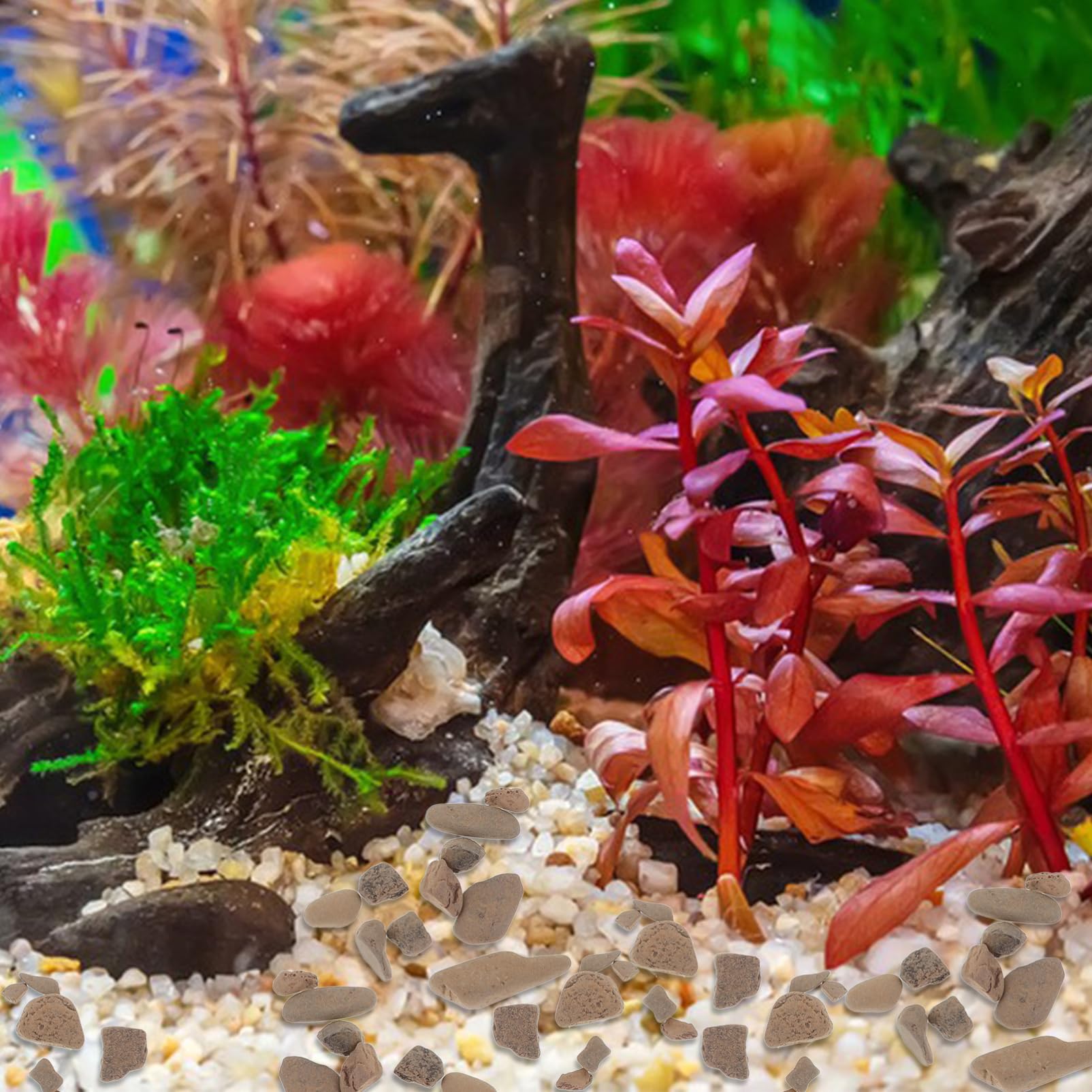VANZACK Sacchetto Ghiaia Per Acquari Pietra Decorativa Per Vasi Da Fiori Accessorio Multifunzionale Per Acquario Piccola Pietra Riutilizzabile Per Aree Verdi Per Piante Da Vaso