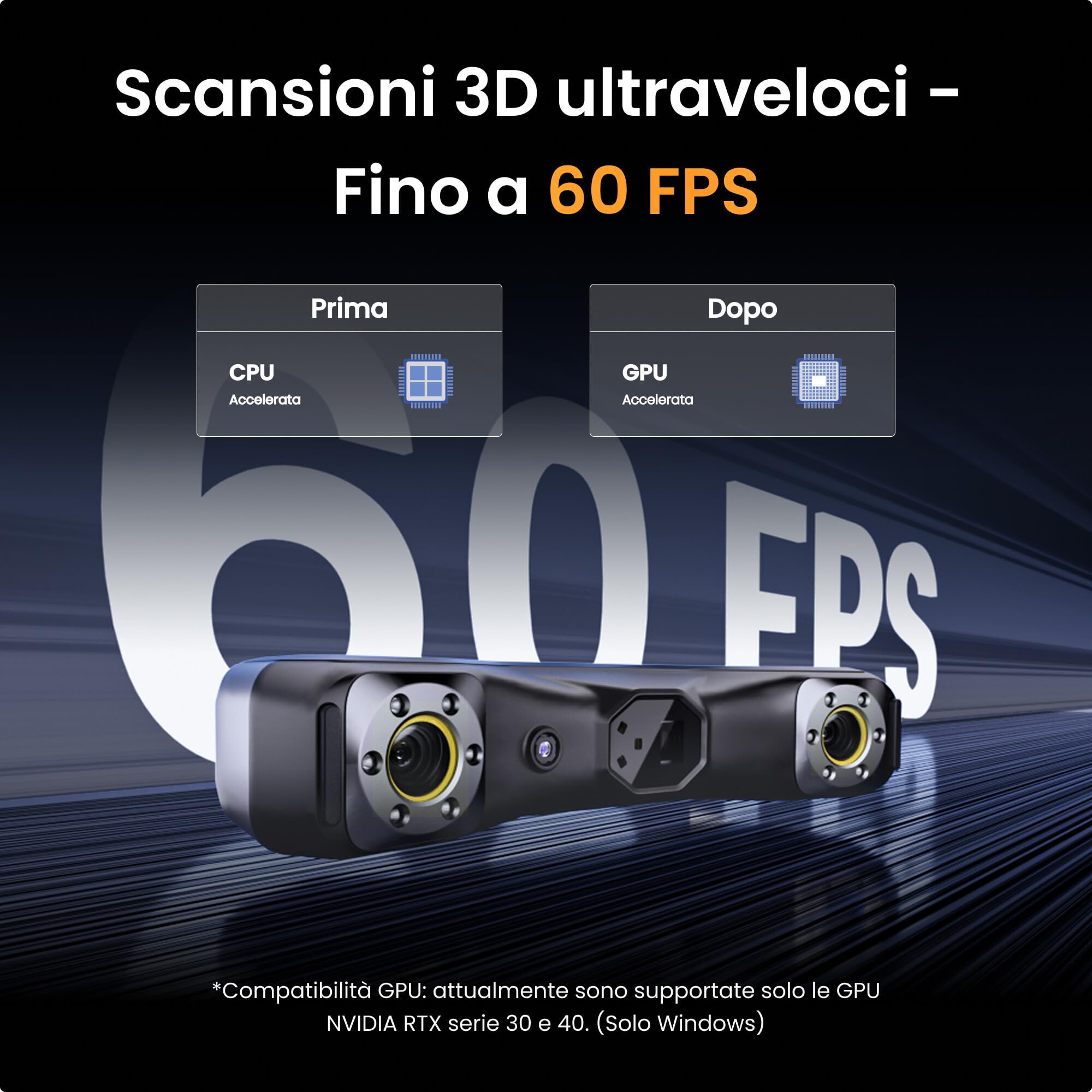 Revopoint Scanner 3D MetroX Pro per la stampa 3D, precisione industriale 0,01 mm, 4 modi di scansione, schermo condiviso, a colori, per progetto e modelli digitali, STANDARD