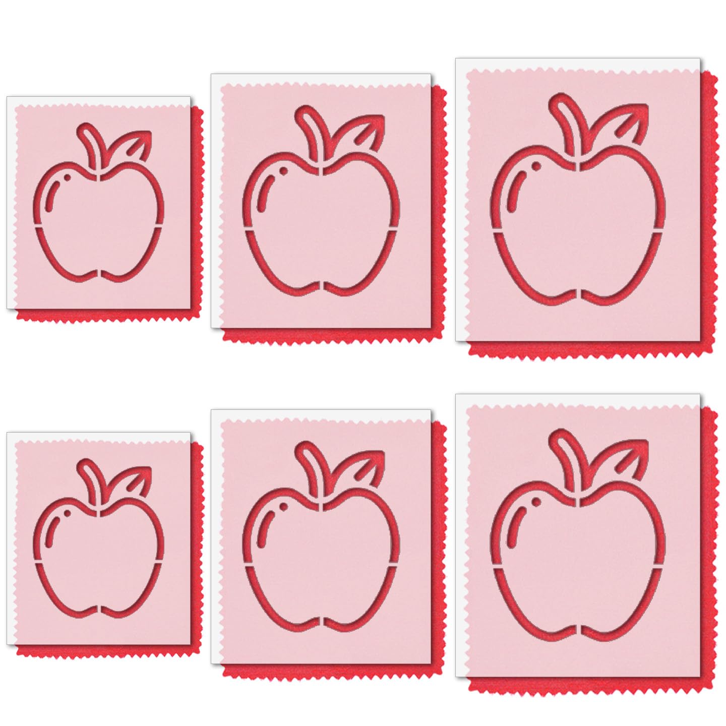 Pochoir fraise en Mylar de 14 mm Lot de 6 tailles assorties pour peinture et dessin