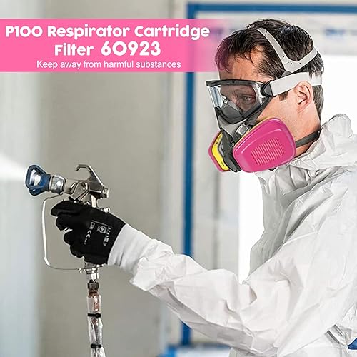 Miniatura 5 de 60923 Cartucho respirador, filtro de partículas, para piezas de media cara y completa, vaporizadores orgánicos de filtrado efectivo, gases ácidos y