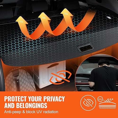 Miniatura 3 de VEVOR Cubierta de carga para Toyota RAV4 2019-2024, cubierta retráctil impermeable mejorada para maletero de Toyota, cubierta trasera resistente a