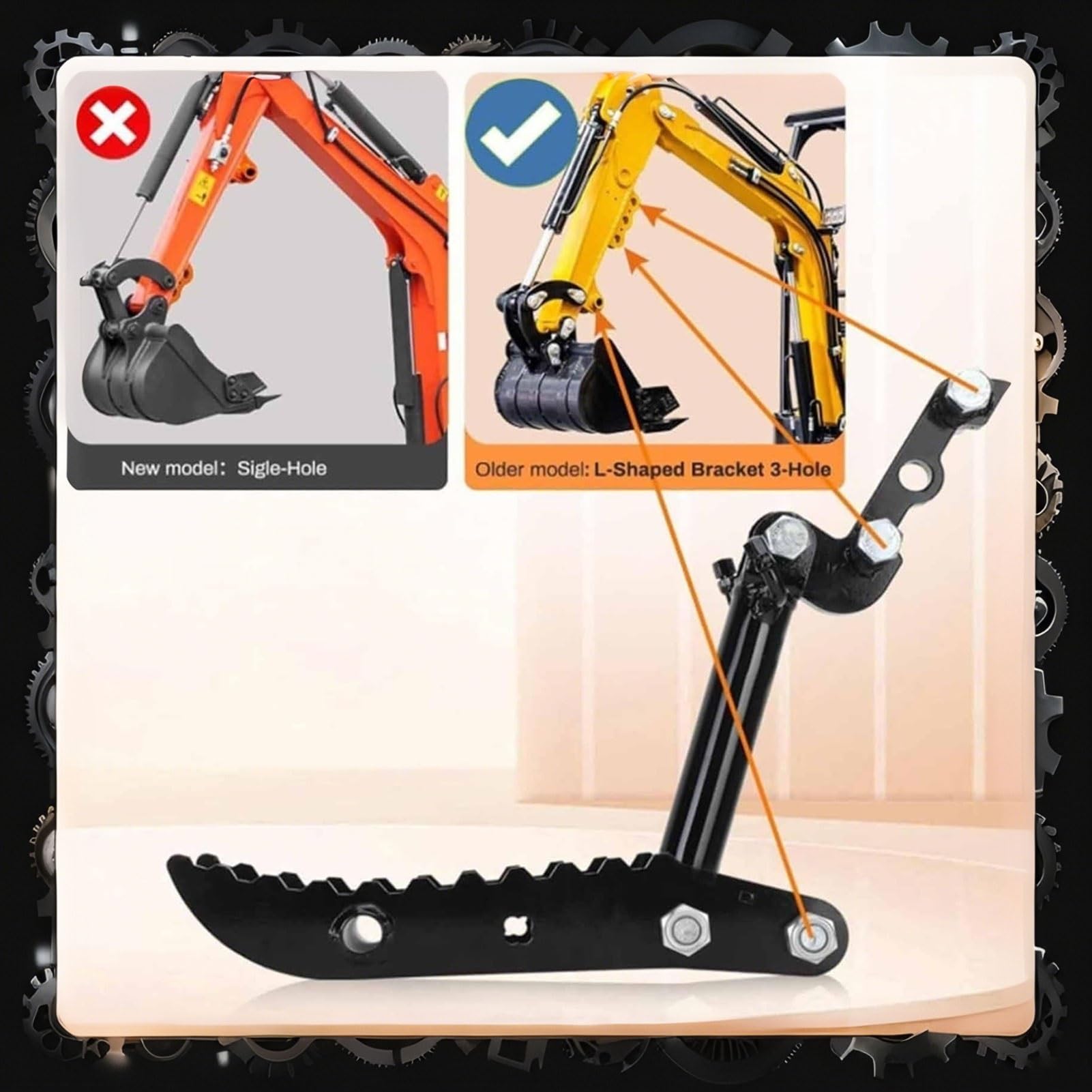 Hydrauliczny klips na kciuk do minikoparek – mocowanie premium z dwoma wężami hydraulicznymi do kompaktowych koparek