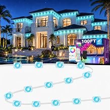 MUCCCUTE Permanent Outdoor Lights for Holidays Easter 100ft RGB House Light w/App & Remote Control Smart Rainbow LED IP67 Waterproof for New Year Christmas Roof Eaves Garden Decor All Year Around
