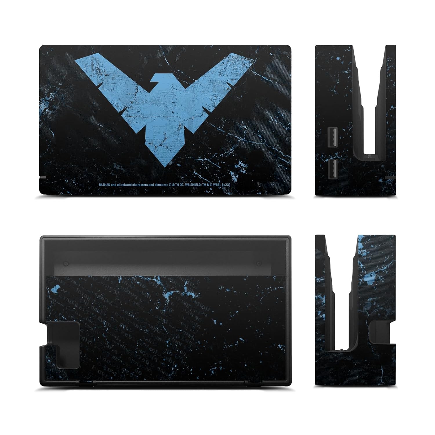 Head Case Designs Officially Licensed Batman DC Comics Nightwing Logos And Comic Book Vinyl Sticker Gaming Skin Decal Cover Compatible With Nintendo Switch Console & Dock & Joy-Con Controller Bundle