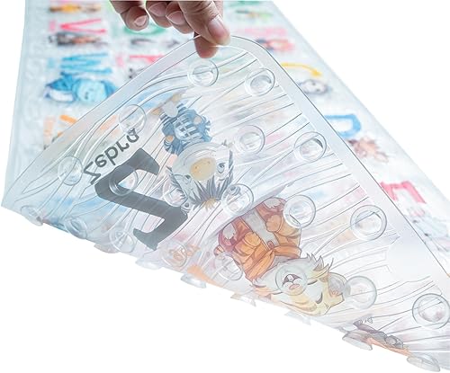 Miniatura 7 de Tapete de baño de dibujos animados para niños, tapete antideslizante para bañera de 35 x 16 pulgadas, tamaño XL, tapete de ducha antideslizante para
