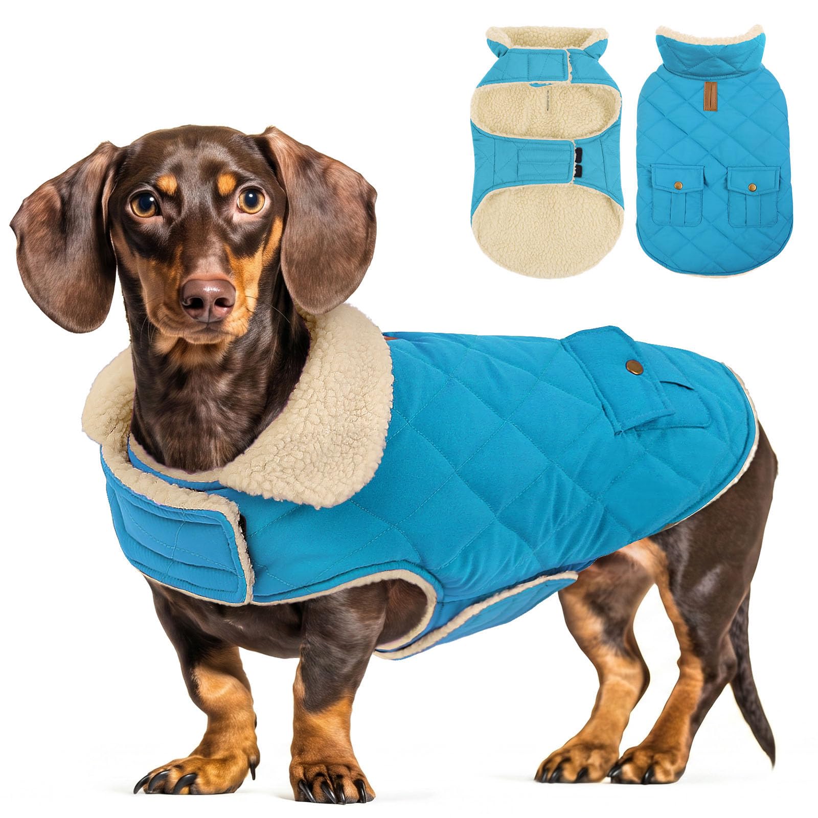 CITÉTOILE Dog Winter Coat Windproof Dog Jacket Skublue XL